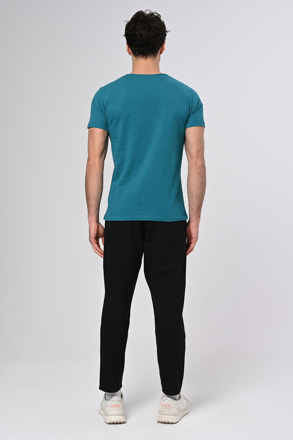 1453 Tasarım Pamuk Mavi T-shirt